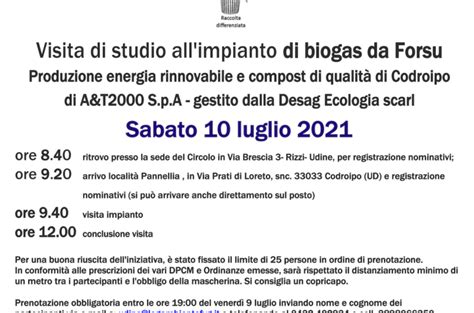 Visita Di Studio Allimpianto Di Biogas Da Forsu Legambiente Fvg