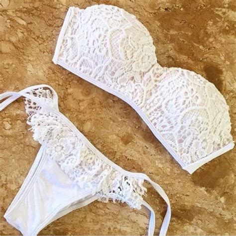 Sexy Biquini Lace Cover Up Swimwear Women White Bikini Lace