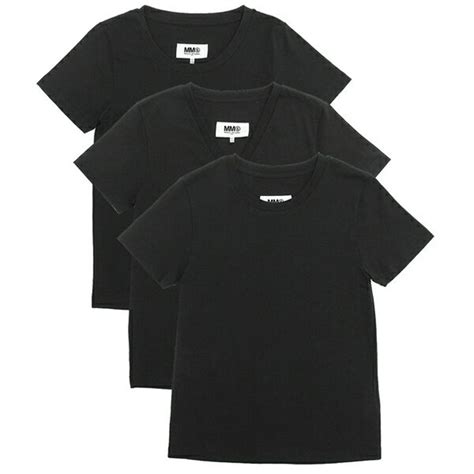 エムエムシックス メゾン マルジェラ Mm6 Maison Margiela Tシャツ 半袖カットソー トップス ブラック レディース Mm6