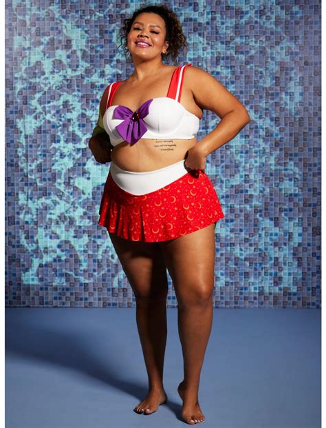 Sailor Moon Sailor Mars Cosplay Skirted Swim Bottoms Plus Size Hot Topic