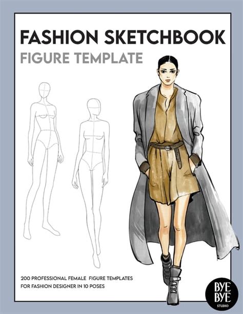 Fashion Sketchbook Female Figure Template Over Female Fashion