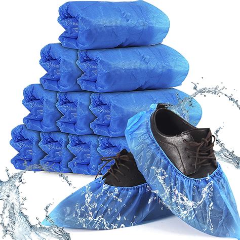 Heldig Shoe Covers Disposable Non Slip For Indoors 100 Pack 50 Pairs Waterproof Premium Cpe