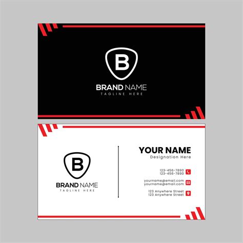 Red and Black Color Vector Business Card Template 10925873 Vector Art ...