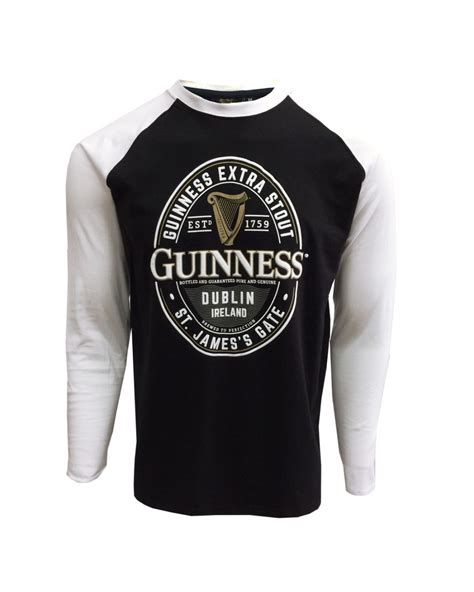 Guinness Black White Long Sleeve T Shirt