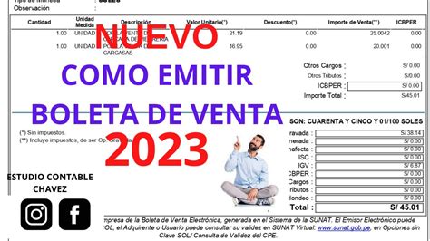 COMO EMITIR UNA BOLETA DE VENTA SUNAT 2023 YouTube