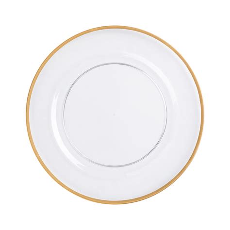 Alpine Acrylic Charger Plate Gold Trim Cv Linens