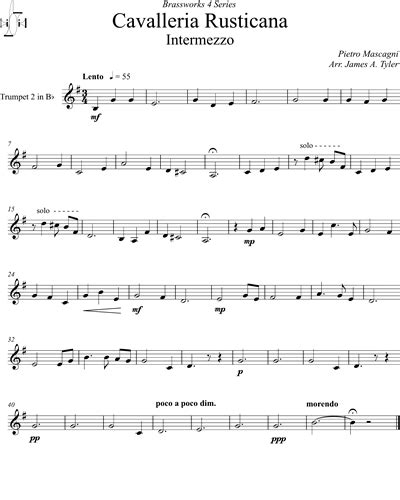 Intermezzo From Cavalleria Rusticana Trumpet In Bb Sheet Music By