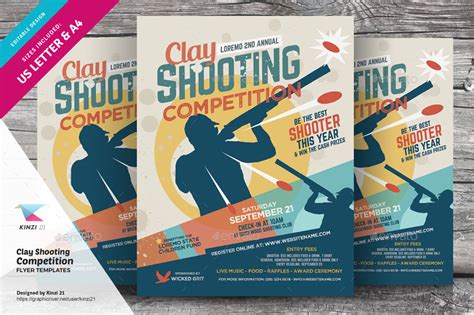 Clay Shooting Competition Flyer Template Print Templates GraphicRiver