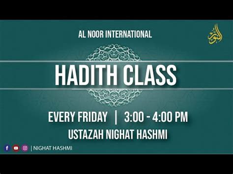 Shaban Sy Ramzan Tk Hadith Class Ustazah Nighat Hashmi YouTube