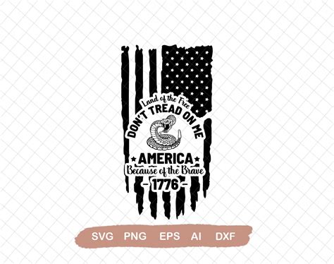 Don T Tread On Me Tattered Flag Svg Png Cnc Laser Etsy