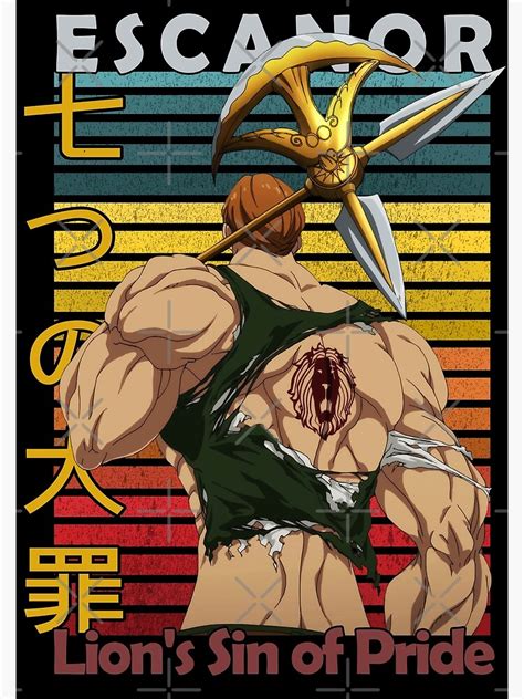 Escanor Lion Sin Of Pride The Seven Deadly Sins Nanatsu No Taizai Anime Manga Retro Design