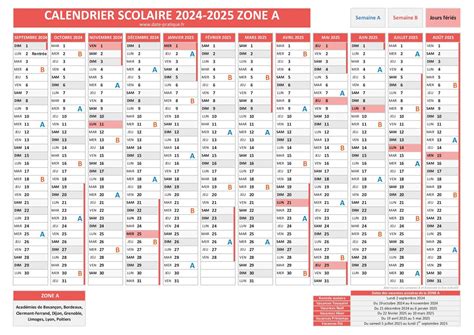 Calendrier Scolaire De La Zone A Dates Des Vacances