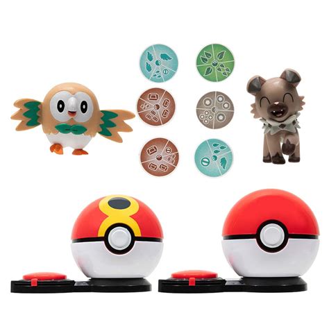 Pokemon Rockruff And Rowlet Surprise Attack Figures Toys And