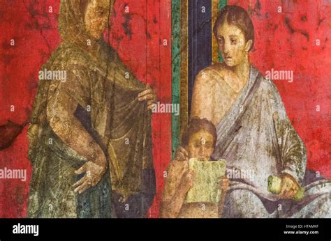 Antico Affresco Romano Di Pompei Che Mostra Un Dettaglio Del Mistero