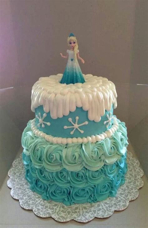 Easy Elsa Cake Use Ice Shards On Top Layer Frozen Birthday Cake