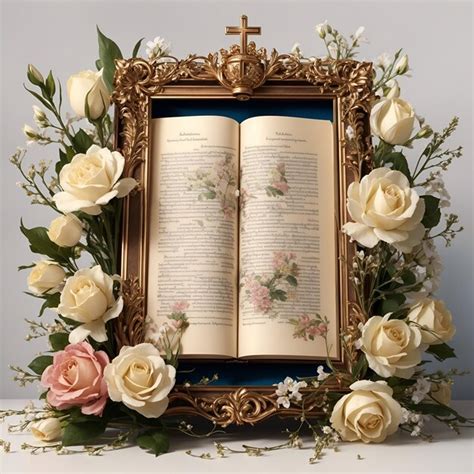 Premium Photo Illustration Of Christian Catholic Frame With Bible