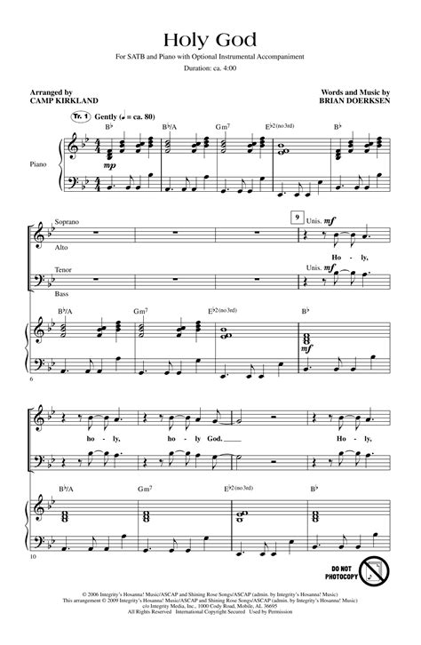 Brian Doerksen Holy God Sheet Music For Satb Choir Download Pdf 430700