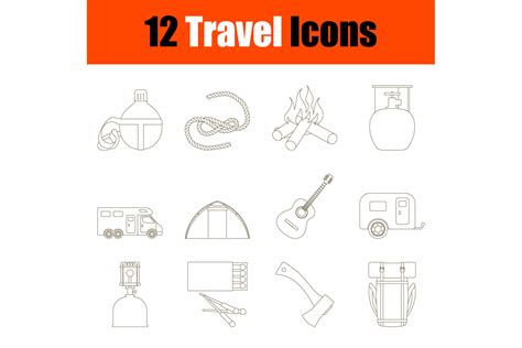 Travel Icon Set By Angelp | TheHungryJPEG