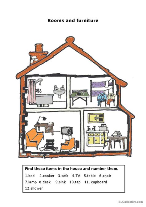 Rooms In The House English Esl Worksheets Pdf Doc