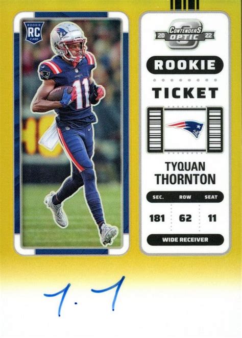 Tyquan Thornton 2022 Contenders Optic Rookie Ticket Auto Gold 138