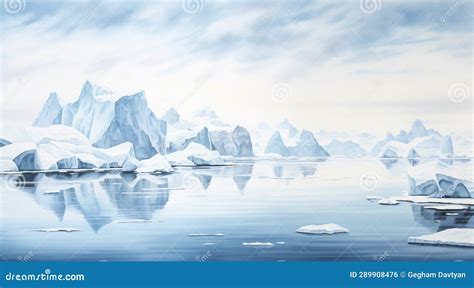 Iceberg In Polar Regions Arctic Icebergs Scene Ice Lake With Icebergs