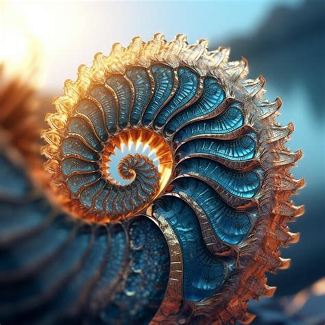 Premium AI Image | Beautiful fractal shell nautilus images Generative AI