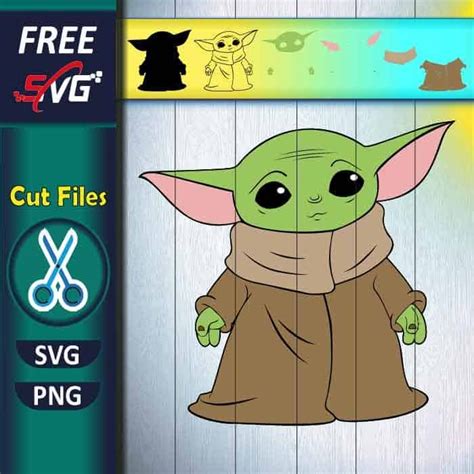 Baby Yoda Layered Svg Free Freesvg Art