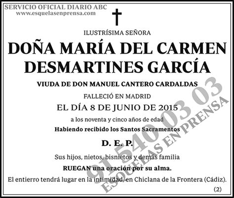 María del Carmen Desmartines García ESQUELAS ABC