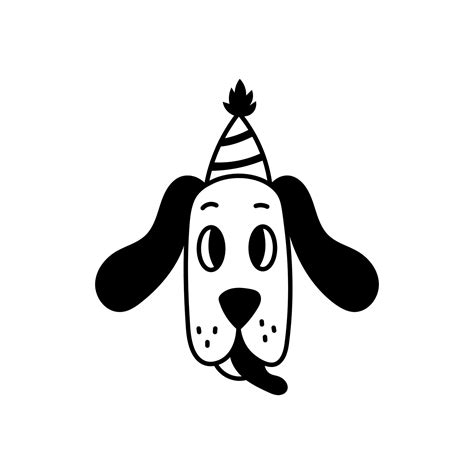 Funny dog in a party hat 30549111 Vector Art at Vecteezy