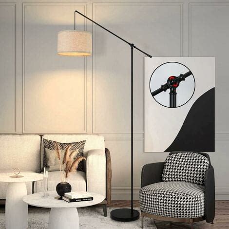 Zmh Lampadaire Salon Moderne Lampadaire Tissu Design Lampe Arc E