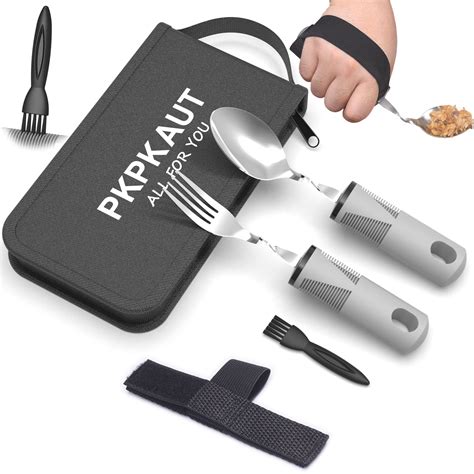 Kpkaut Weighted Utensils Set Adaptive Silverware For Hand Tremors