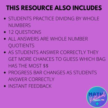 Dividing Whole Numbers By Math Rational Middles Tpt