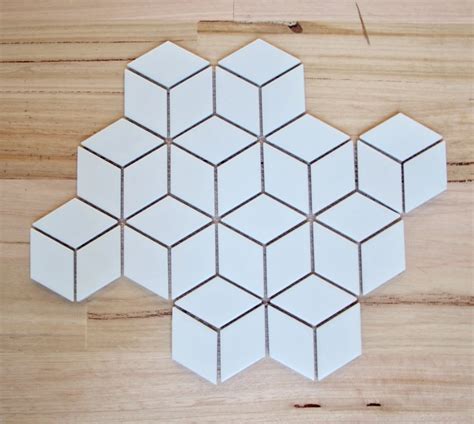 Cube3d Matt White Mosaic Tile Mosaic Tiles Mosaic White Mosaic Tile