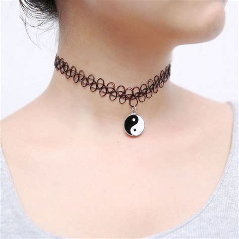 Unique Chinese Balance Symbol Yin Yang Womens Choker Necklace