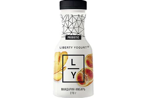 Йогурт питьевой 2% «LIBERTY YOGURT» с мандарином, куркумой и имбирем ...