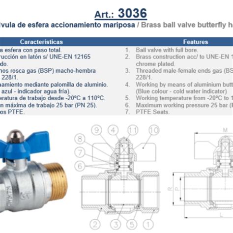 Llave Esfera Mariposa 1 2 M H GENEBRE Fontamax