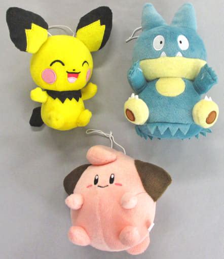 駿河屋 全3種セット つれてってぬいぐるみ～ピチュー・ピィ・ゴンベ～ 「ポケットモンスター サン＆ムーン」（ぬいぐるみ）