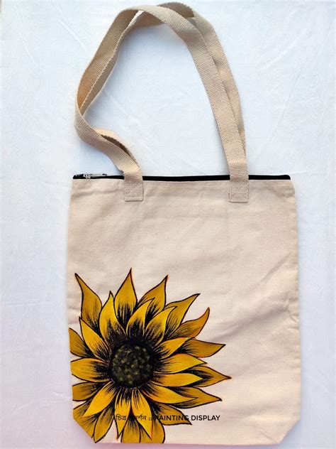 Sunflower Hand Painted Tote Bag Necessity Estore