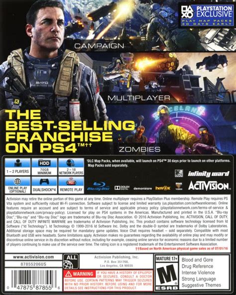 Call Of Duty Infinite Warfare Cover Or Packaging Material Mobygames