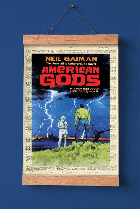 American Gods By Neil Gaiman Printable Book Cover Literary Etsy Uk