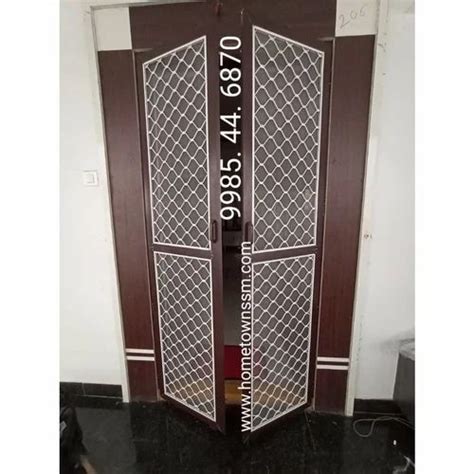 Iron Powder Coated Brown Aluminium Door For Home Thickness 80mm At