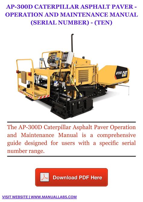 Ap D Caterpillar Asphalt Paver Operation And Maintenance Manual Ten