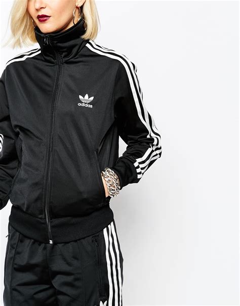 Adidas Originals 3 Stripe Zip Front Track Jacket In Black Lyst