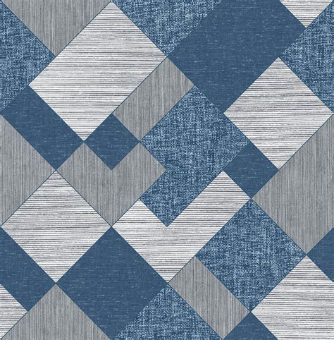 Shop Geometric Icons Wallpaper in Blue & Grey | Burke Decor