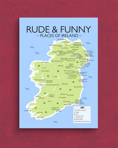 Rude And Funny Names Of Ireland Print Pure Craic Prints Born And Bred