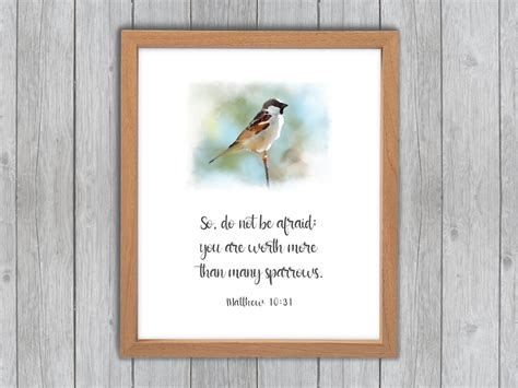 You Are Worth More Than Many Sparrows Matthew 1031 Bible Etsy