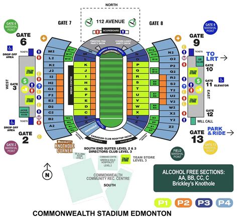 Commonwealth Stadium Seating Chart with Rows and Seat Numbers 2023