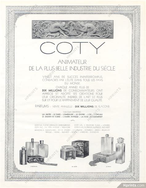 Coty (Perfumes) 1930 — Perfumes — Advertisement