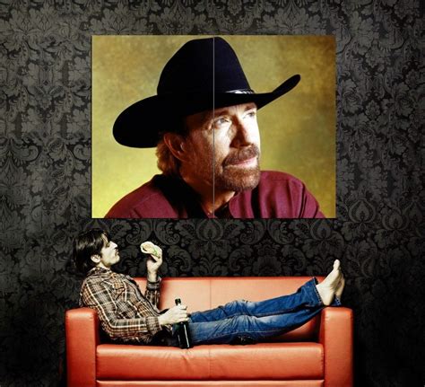 Chuck Norris Hat Cowboy Actor Male Huge 47x35 Print POSTER