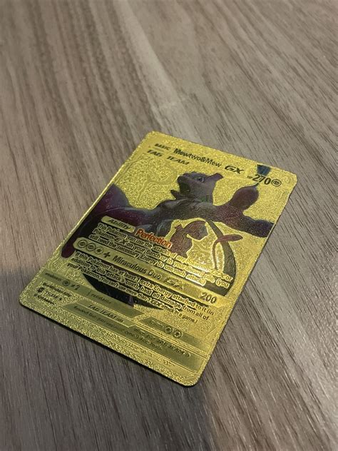 Mavin Tag Team Mewtwo Mew GX Shiny Gold Foil Pokemon Card